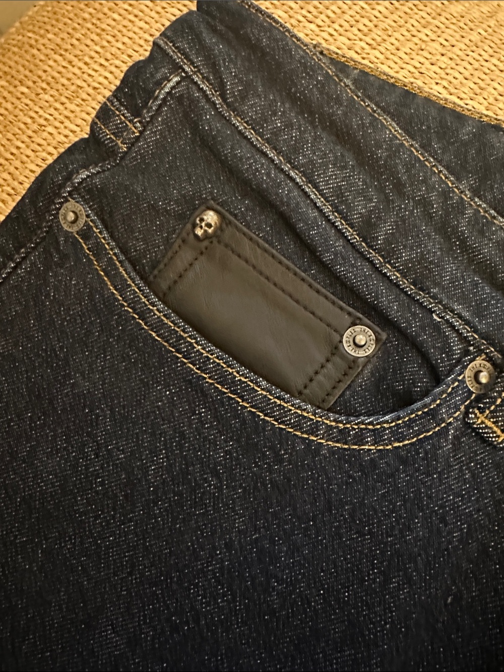 💜#70 BNWT The Kooples Men's Dark Blue Straight-Leg Jeans -